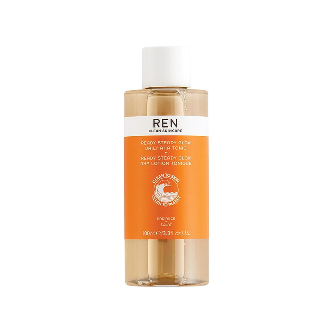 REN Clean Skincare Glow Tonic - Cruelty Free &amp; Vegan Pore Reducing Toner with Resurfacing Ahas &amp; Bhas - for Daily Facial Brightening, Exfoliate, Hydrate &amp; Even Skin Tone