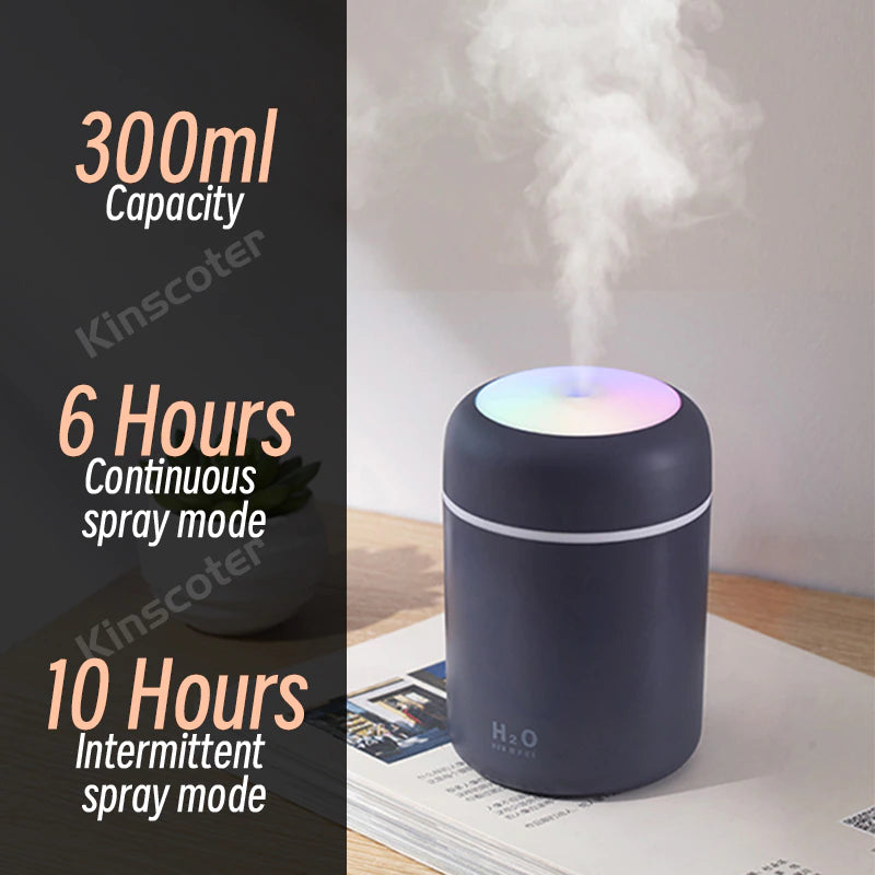 300Ml H2O Air Humidifier Portable Mini USB Aroma Diffuser