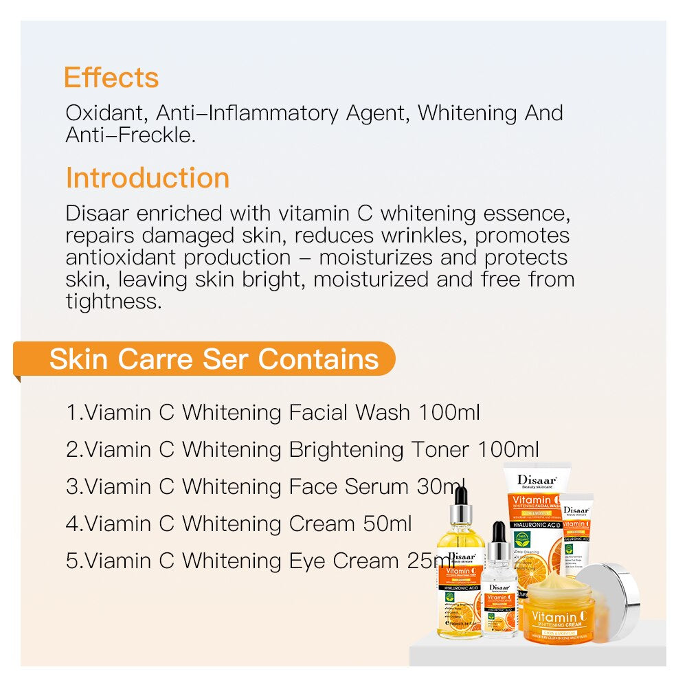 Vitamin C Facial Whitening Care Set Face Cleanser